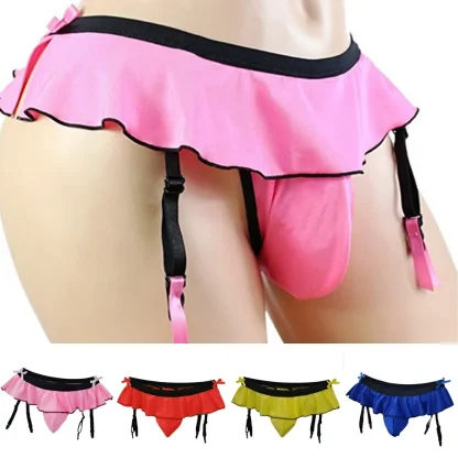 Sexy Bulge Pouch Skirted Thong - Image 6