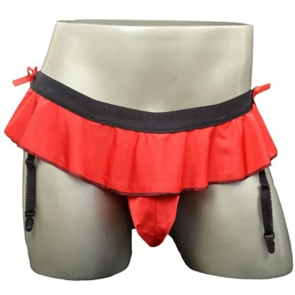 Sexy Bulge Pouch Skirted Thong - Image 5