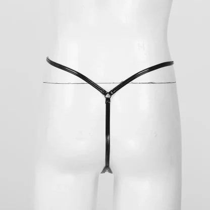 Sleek Black Zippered G-string - Image 6
