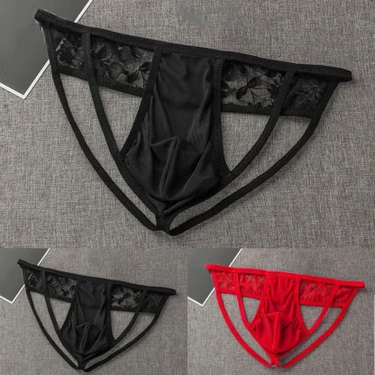 Strappy Sheer Lace Jockstrap - Image 5