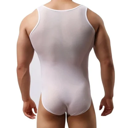 Elasticity Mesh Sleeveless Bodysuit - Image 2