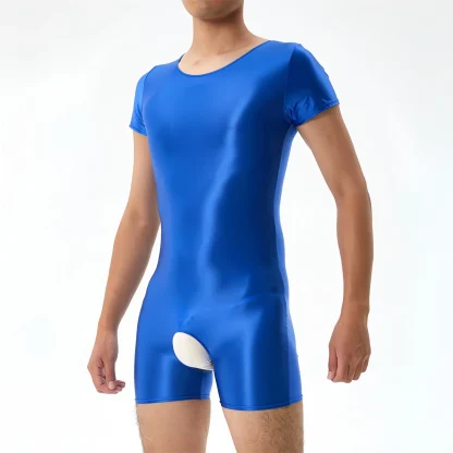 Fitted Glossy Crotchless Bodysuit