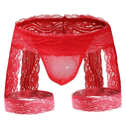 Thigh Garter Sheer Lace Thong - Image 6
