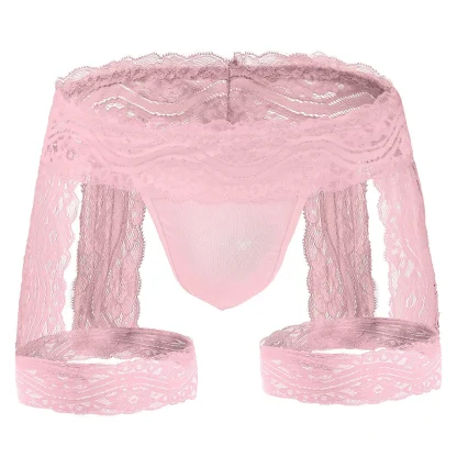 Thigh Garter Sheer Lace Thong - Image 4