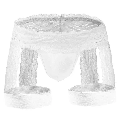 Thigh Garter Sheer Lace Thong - Image 7