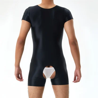Fitted Glossy Crotchless Bodysuit - Image 6