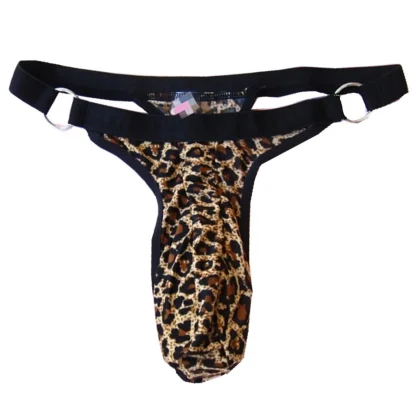 Leopard Print Bulge Pouch Thong - Image 2