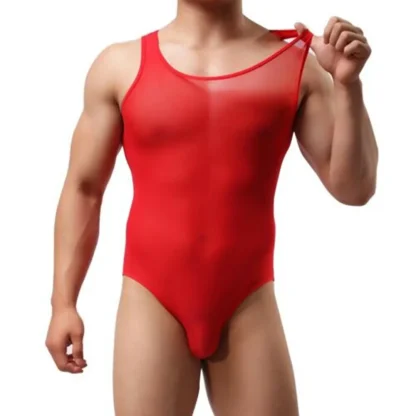 Elasticity Mesh Sleeveless Bodysuit - Image 5
