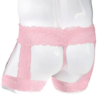 Thigh Garter Sheer Lace Thong - Image 3