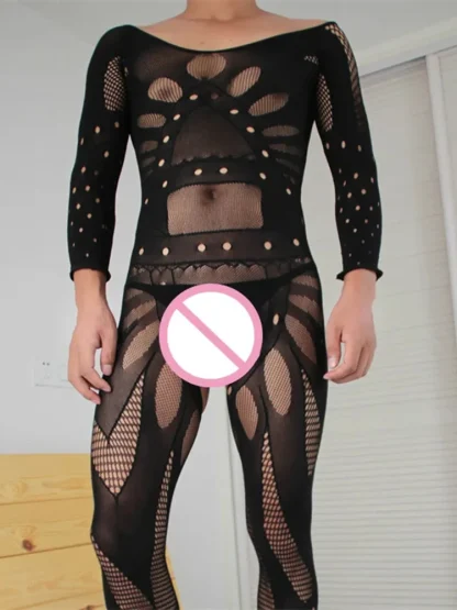 Crotchless Long Sleeve Bodystocking - Image 4