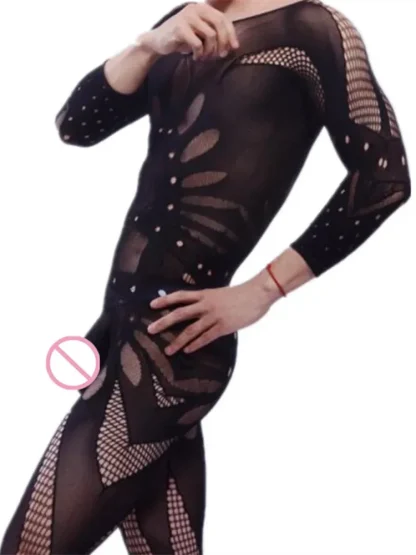 Crotchless Long Sleeve Bodystocking - Image 6