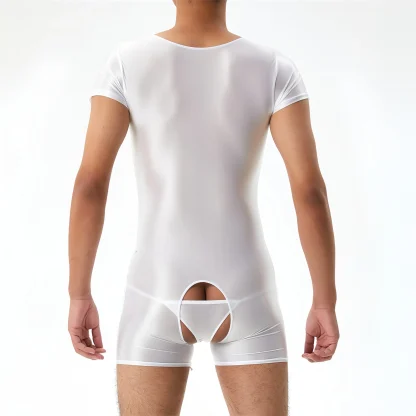 Fitted Glossy Crotchless Bodysuit - Image 4