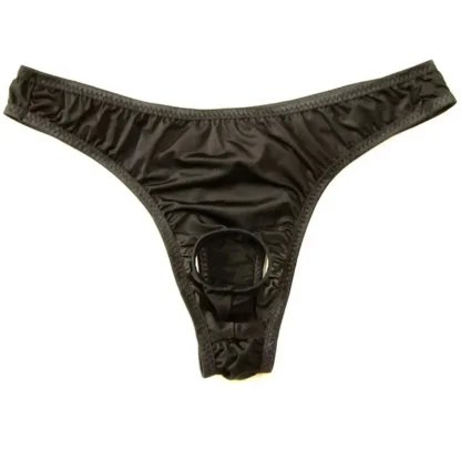 Crotch Cutout Solid Thongs - Image 2