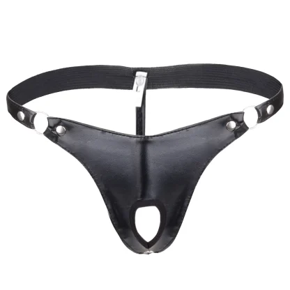 Open Crotch Sleek Black G-string