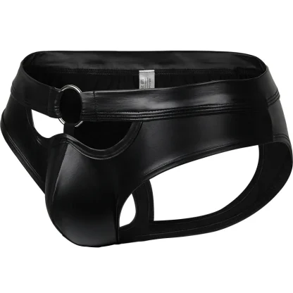 Hollow Out Front Black Jockstrap