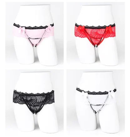 Skirted Garter Sheer Lace Thong - Image 11