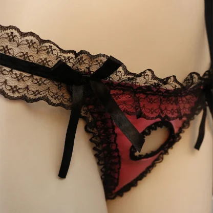 Crotchless Ruffle Lace Thong - Image 8