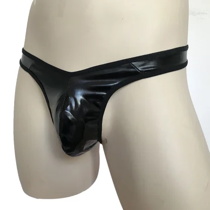 Low-rise Shiny Black Thong - Image 3