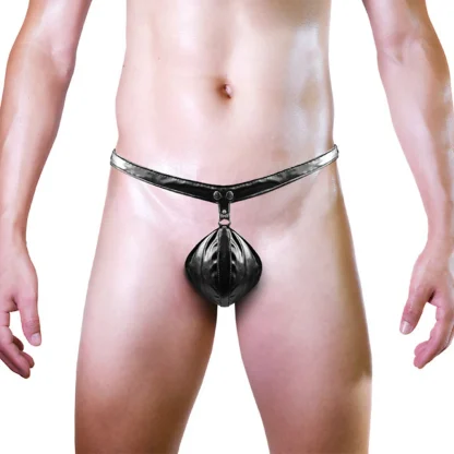 Erotic Faux Leather Black G-string
