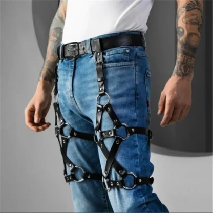 Black Strappy Leg Harness - Image 3