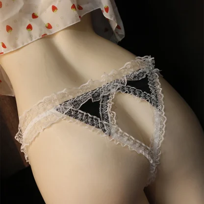 Crotchless Ruffle Lace Thong - Image 4