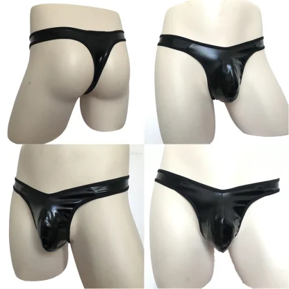 Low-rise Shiny Black Thong - Image 7