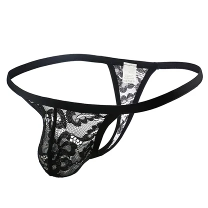 See-through Floral Lace Thong