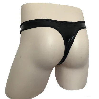 Low-rise Shiny Black Thong - Image 4