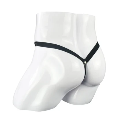 Erotic Faux Leather Black G-string - Image 9