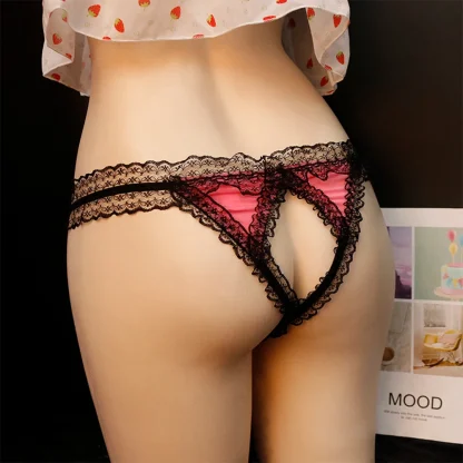 Crotchless Ruffle Lace Thong - Image 7