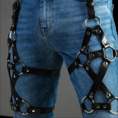 Black Strappy Leg Harness - Image 5