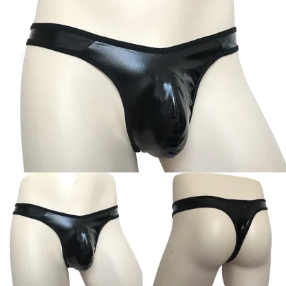 Low-rise Shiny Black Thong - Image 5