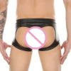 Open Butt Faux Leather Brief - Image 3
