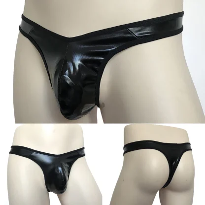 Low-rise Shiny Black Thong - Image 6