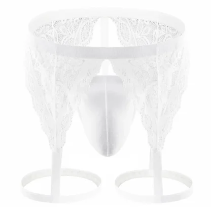 Sheer Lace Suspender Thong - Image 10