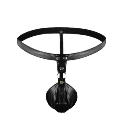 Erotic Faux Leather Black G-string - Image 6