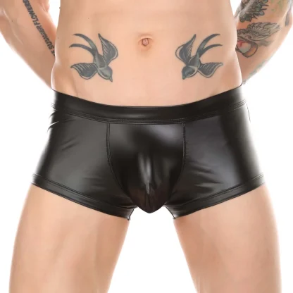 Open Butt Faux Leather Brief - Image 2