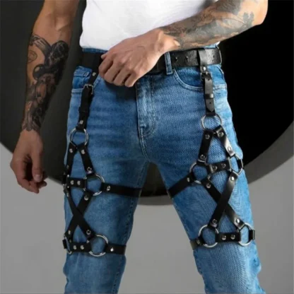 Black Strappy Leg Harness
