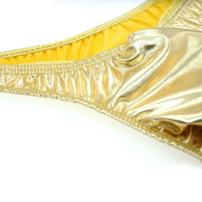 Metallic Bulge Pouch Thongs - Image 3