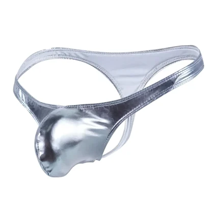 Metallic Bulge Pouch Thongs - Image 4