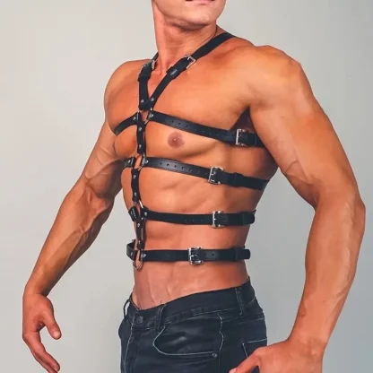 Black Adjustable Body Harness - Image 3