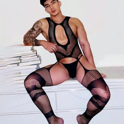 Fishnet Suspender Bodystocking - Image 2