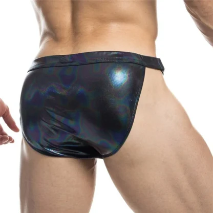 Faux Leather Buckle Strap Brief - Image 3
