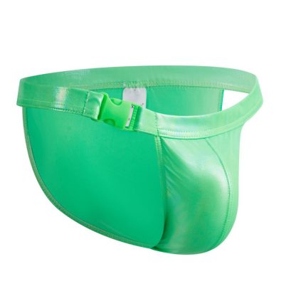 Faux Leather Buckle Strap Brief - Image 10